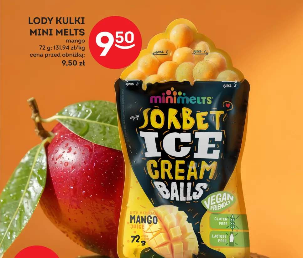 Lody kulki Mini Melts mango
