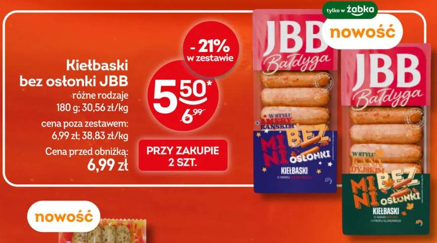 Kiełbaski bez osłonki w stylu amerykańskim JBB Bałdyga