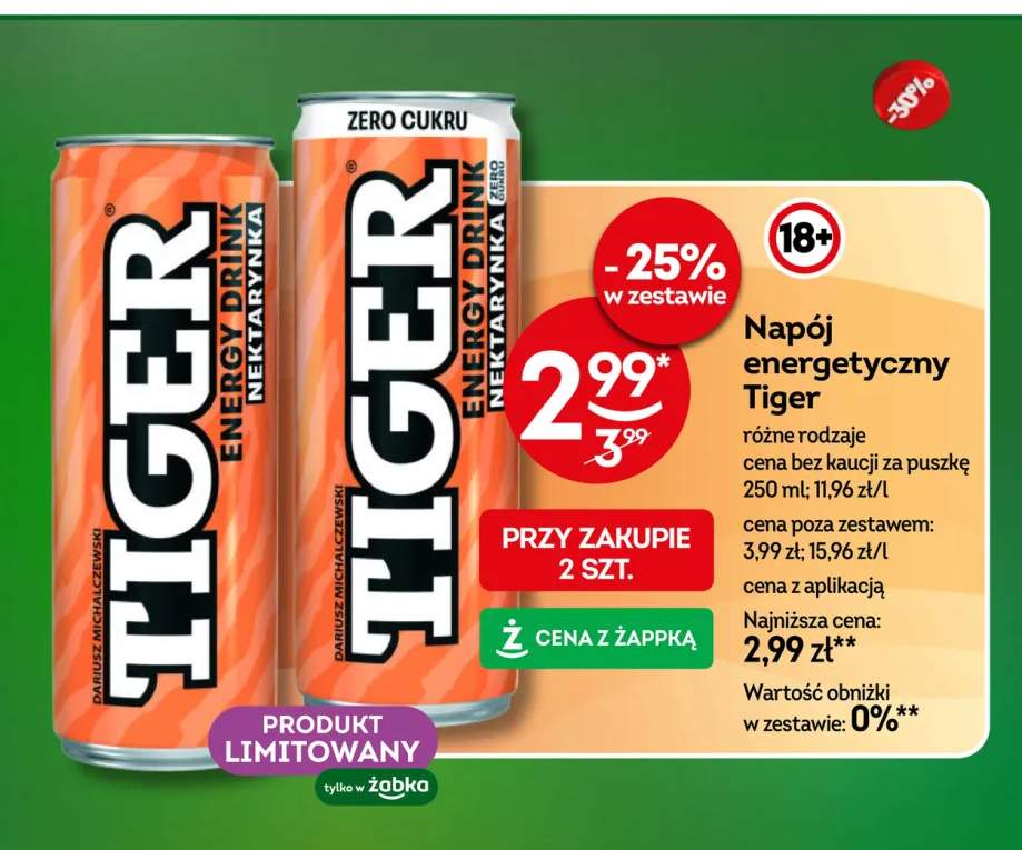 Napój energetyczny Tiger Nektarynka