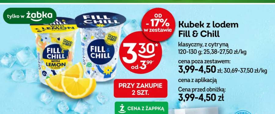 Kubek z lodem Fill & Chill z cytryną