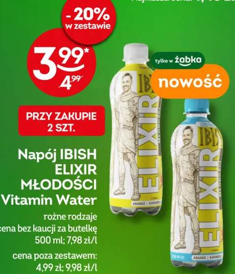 Napój IBISH ELIXIR MŁODOŚCI Vitamin Water Ananas Karambola