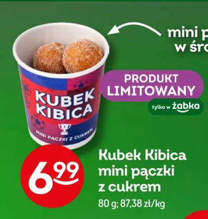 Mini pączki z cukrem produkt limitowany Kubek Kibica