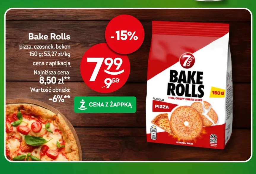Chipsy chlebowe 7 Days Bake Rolls czosnek