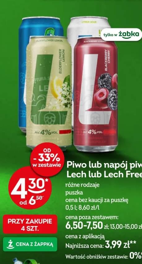 Napój piwny Lech Elderflower Lemon