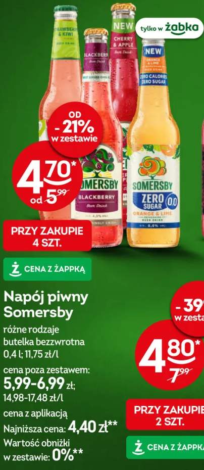 Piwo bezalkoholowe Somersby Zero Sugar Orange & Lime