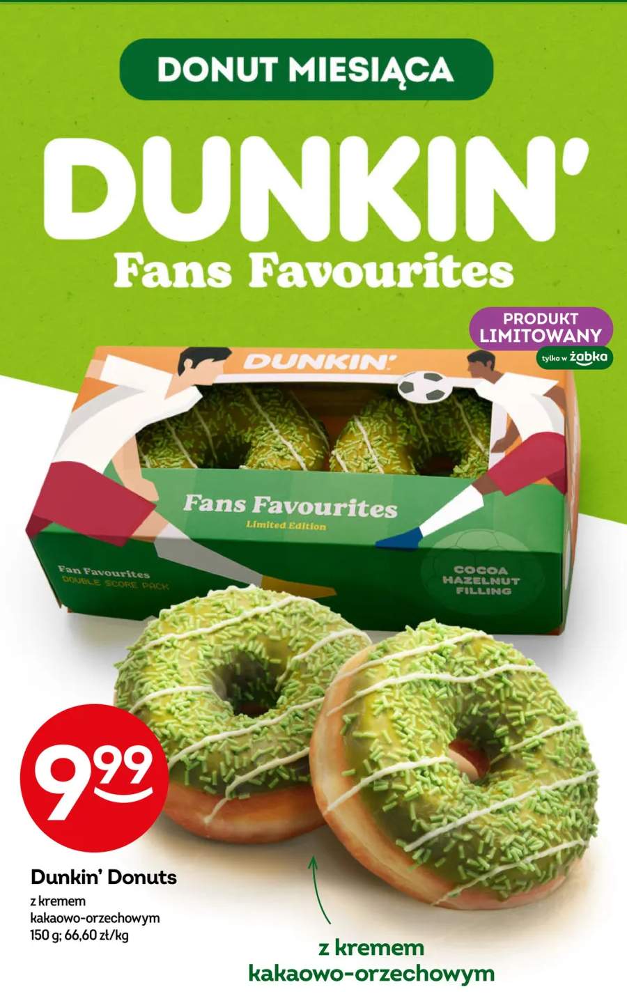 Donuty Dunkin' Donuts Fans Favourites z kremem kakaowo-orzechowym