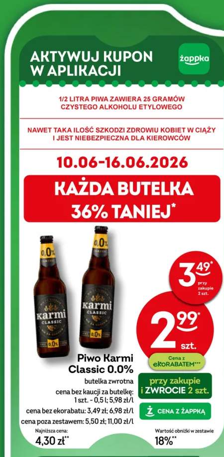 Piwo bezalkoholowe Karmi Classic 0.0%
