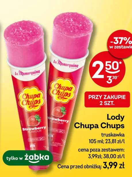 Lody Chupa Chups truskawka
