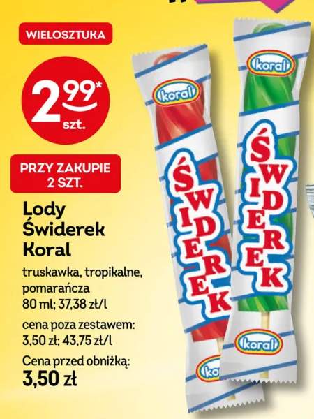 Lody Świderek Koral pomarańcza