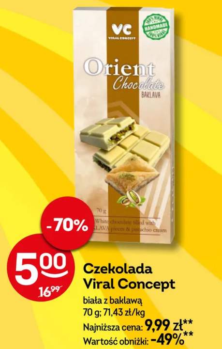 Czekolada Viral Concept biała z baklawą
