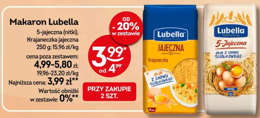 Makaron Lubella 5-jajeczna nitki +1 wariant