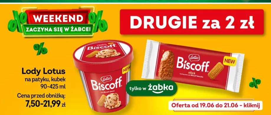 Lody Lotus Biscoff kubek +1 wariant