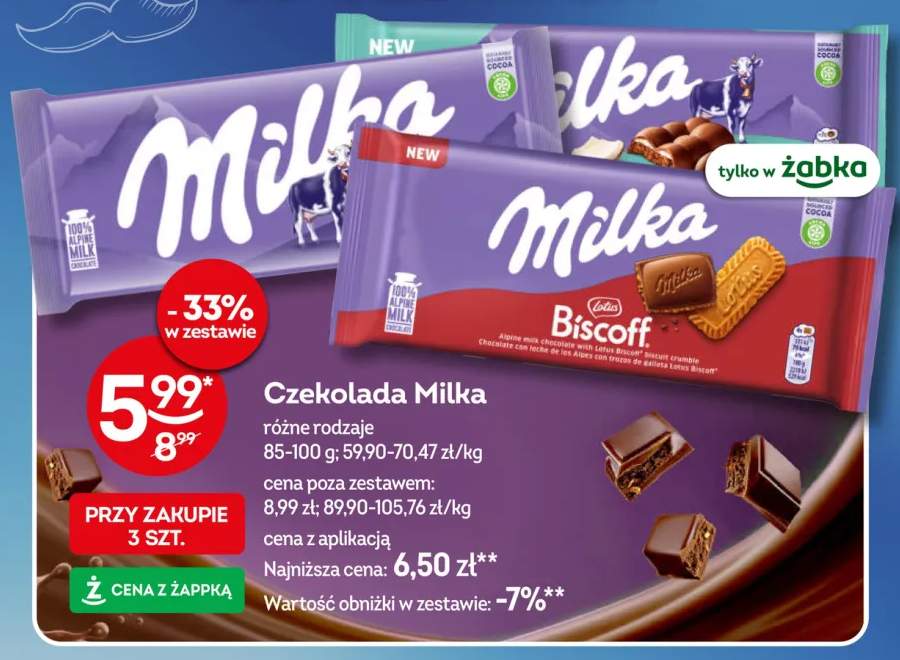 Czekolada Milka Biscoff +1 wariant