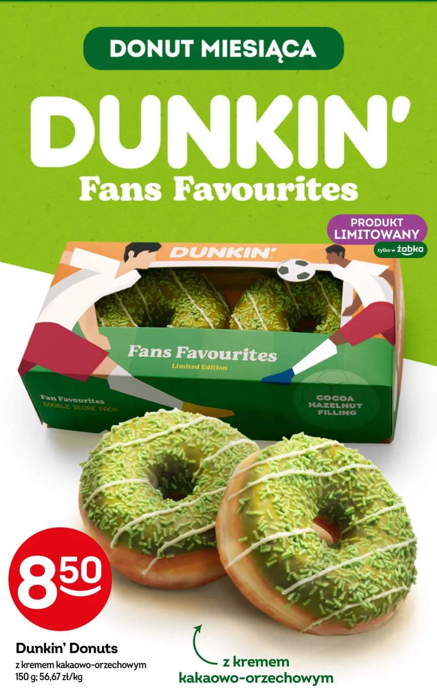 Donuty Dunkin' Donuts z kremem kakaowo-orzechowym