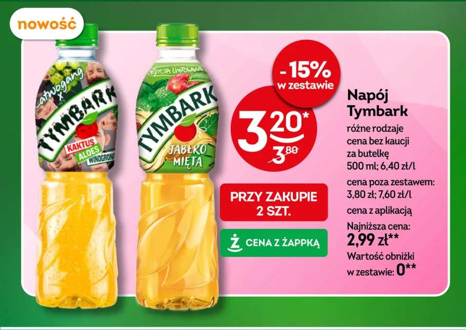 Napój Tymbark Kaktus Aloes Winogrono +1 wariant