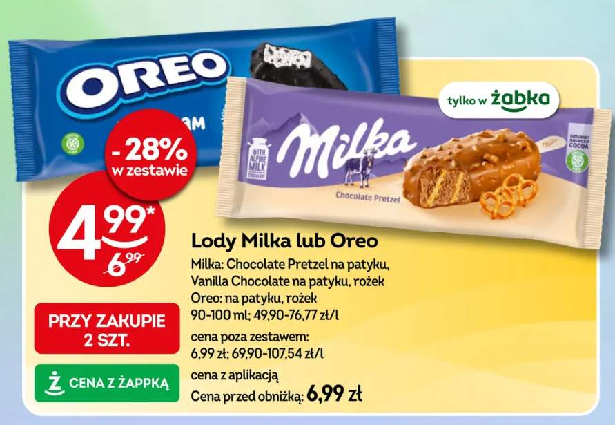 Lody Milka Chocolate Pretzel na patyku +4 warianty