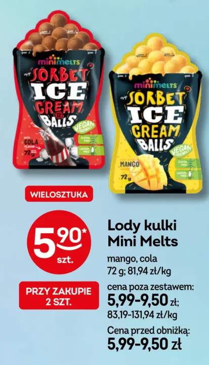 Lody kulki Mini Melts mango +1 wariant