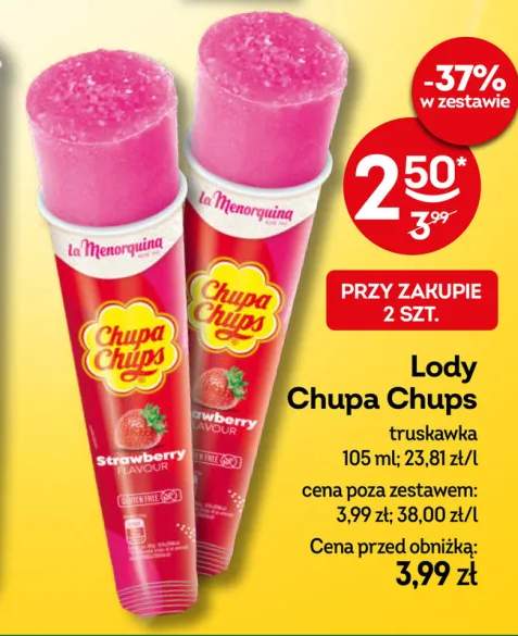 Lody Chupa Chups truskawka