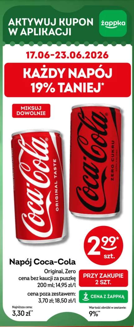 Napój Coca-Cola Original +1 wariant