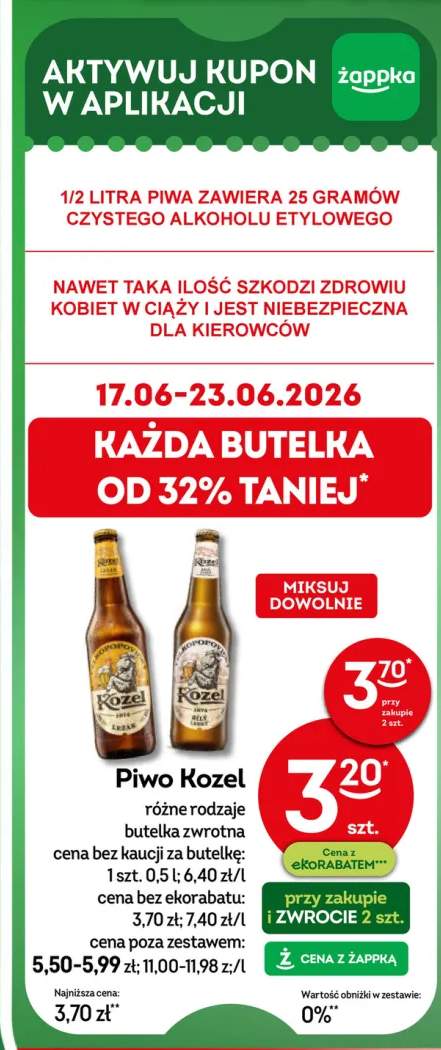 Piwo Kozel Ležák +1 wariant
