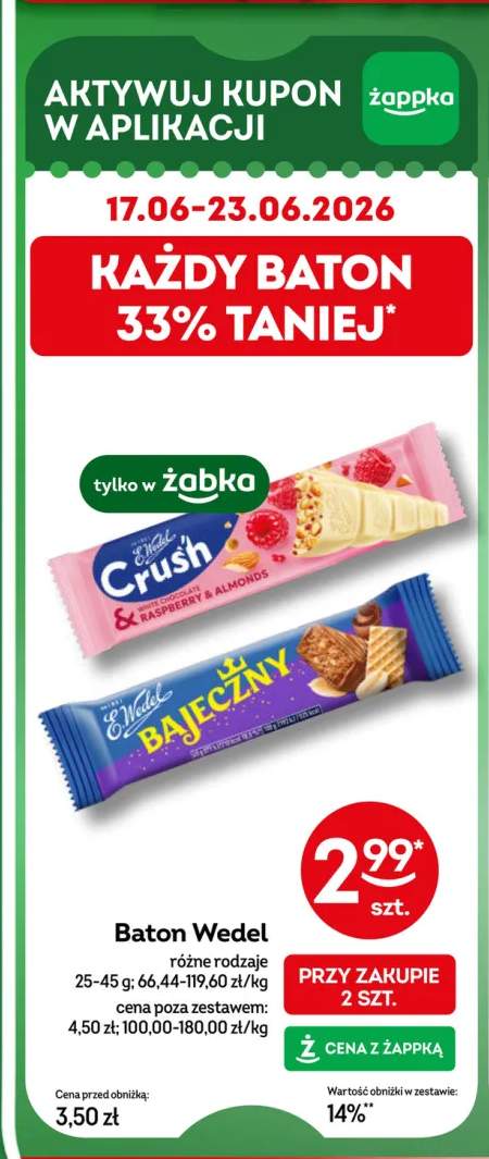 Baton E.Wedel Crush White Chocolate Raspberry & Almonds +1 wariant