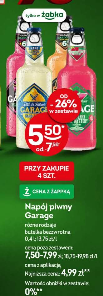 Napój piwny Garage Hard Lemon +2 warianty