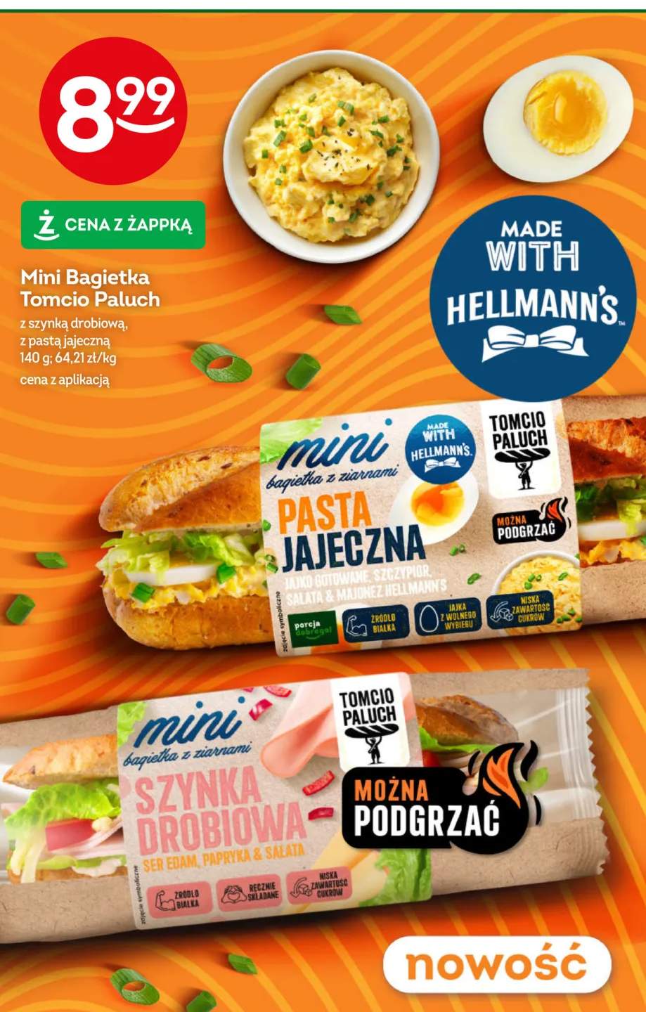 Mini bagietka Tomcio Paluch z szynką drobiową +1 wariant