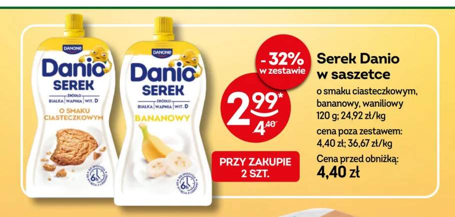Serek Danio w saszetce o smaku ciasteczkowym +2 warianty