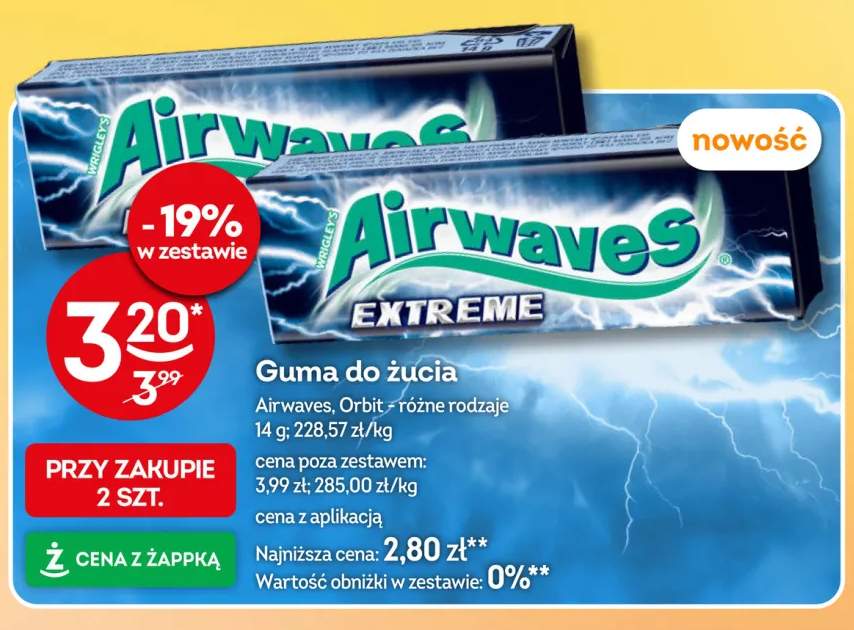 Guma do żucia Airwaves Extreme +2 warianty