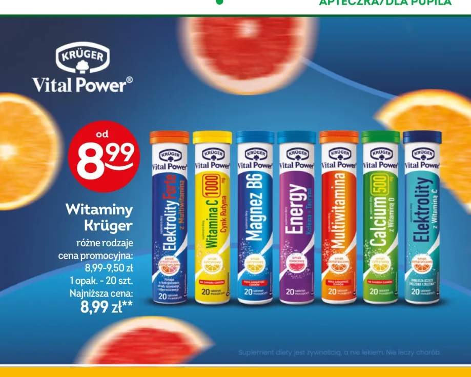 Suplement diety Krüger Vital Power Elektrolity Forte z Multiwitaminą +6 wariantów
