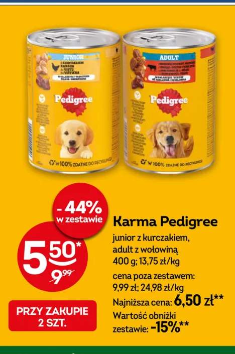 Karma dla psów Pedigree Adult z wołowiną +1 wariant