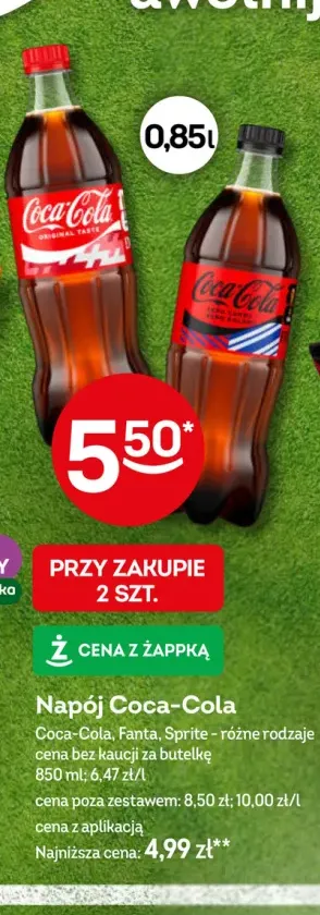 Napój Coca-Cola +2 warianty