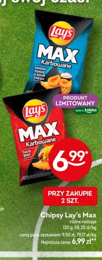 Chipsy Lay's Max Karbowane Onion Rings & Sour Cream +1 wariant