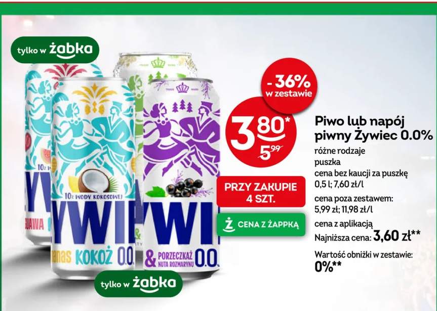 Piwo bezalkoholowe Żywiec Guawa +2 warianty