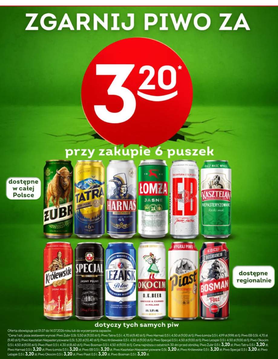 Piwo Żubr +11 wariantów