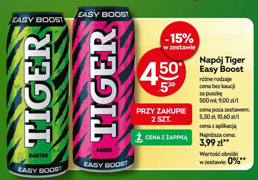 Napój energetyczny Tiger Easy Boost Kaktus +1 wariant