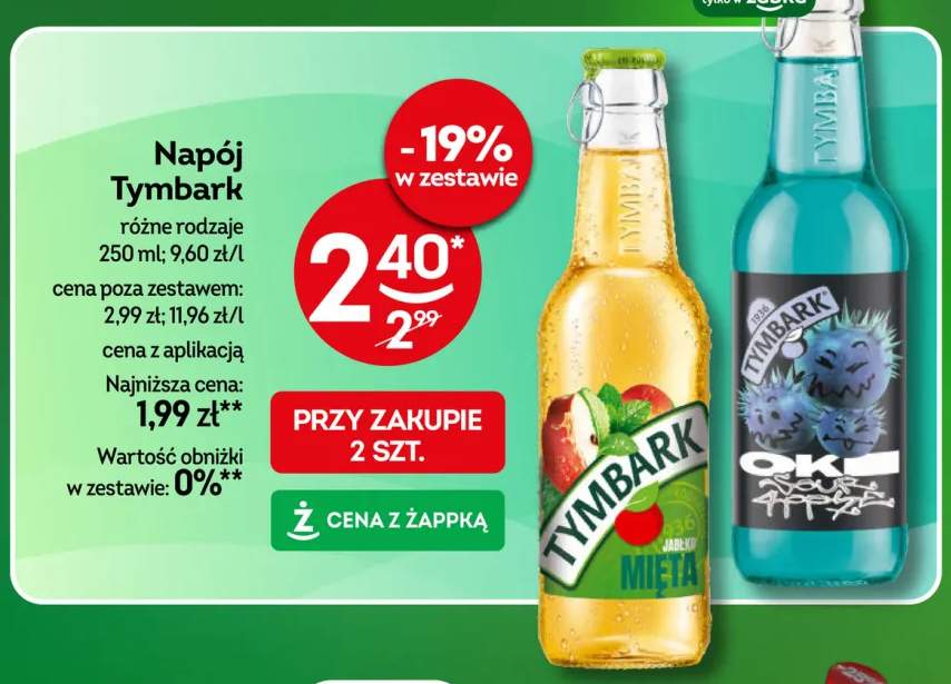 Napój Tymbark Jabłko Mięta +1 wariant