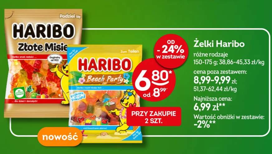 Żelki Haribo Złote Misie +1 wariant
