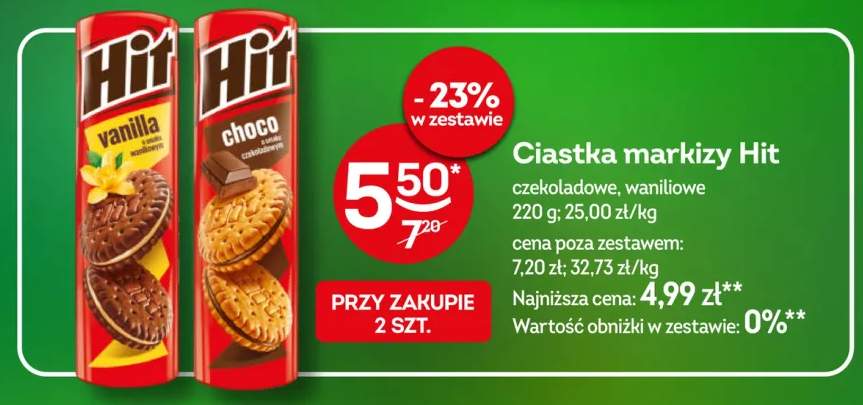 Ciastka markizy Hit czekoladowe +1 wariant