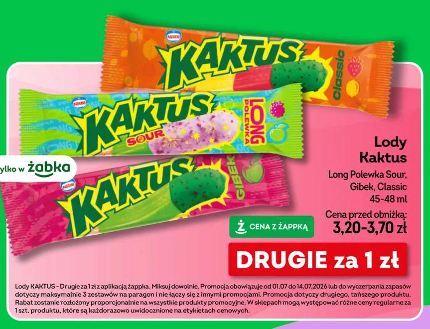 Lody Kaktus Classic +2 warianty