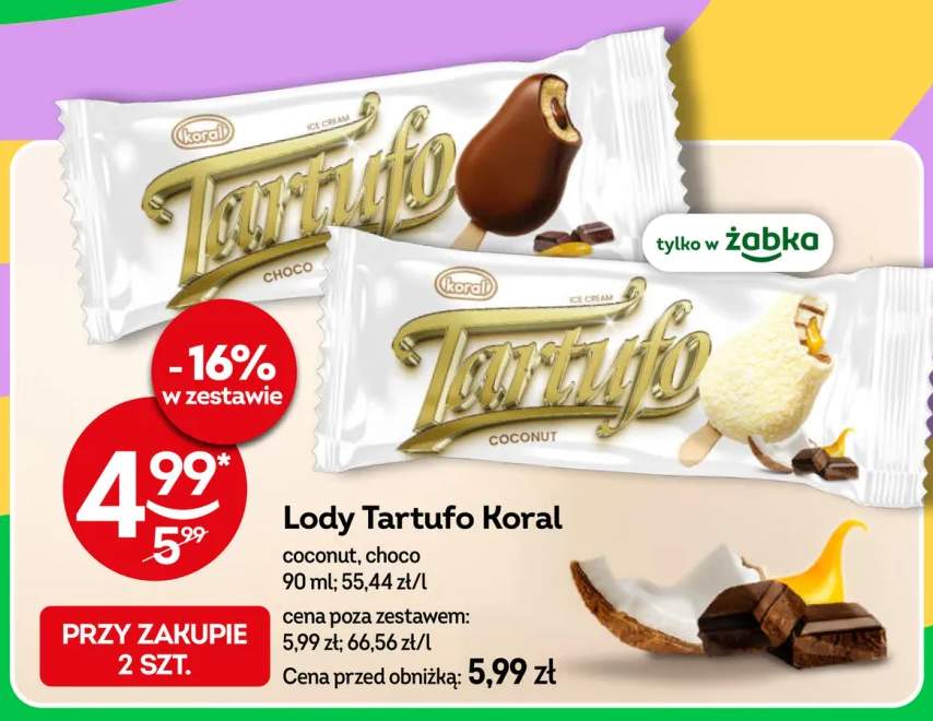 Lody Tartufo Koral choco +1 wariant