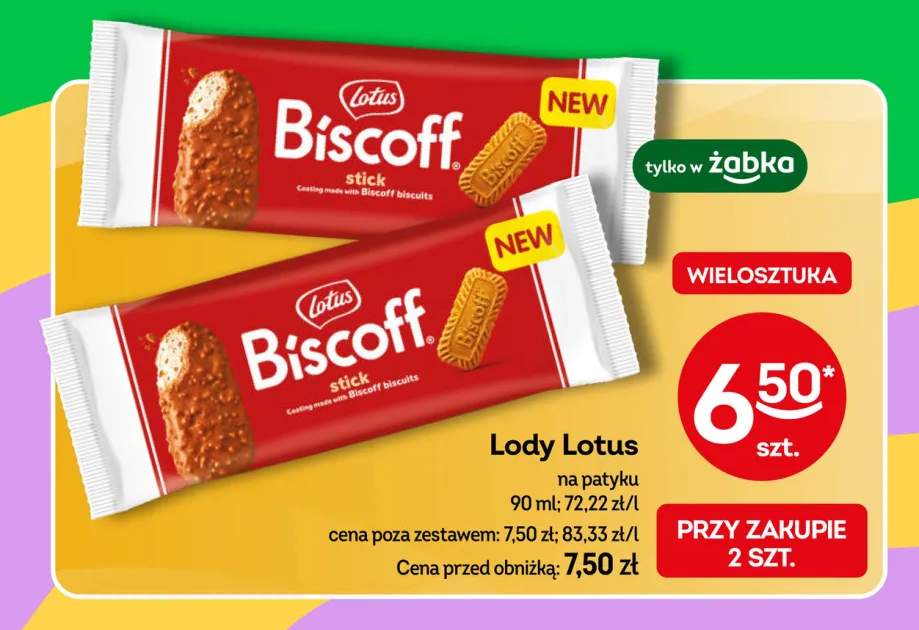 Lody Lotus Biscoff na patyku