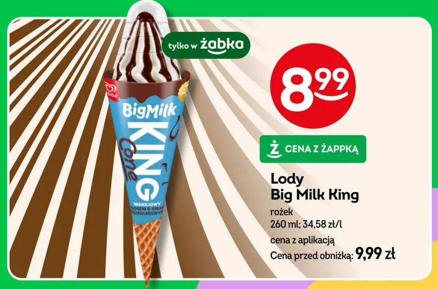 Lody Big Milk King rożek