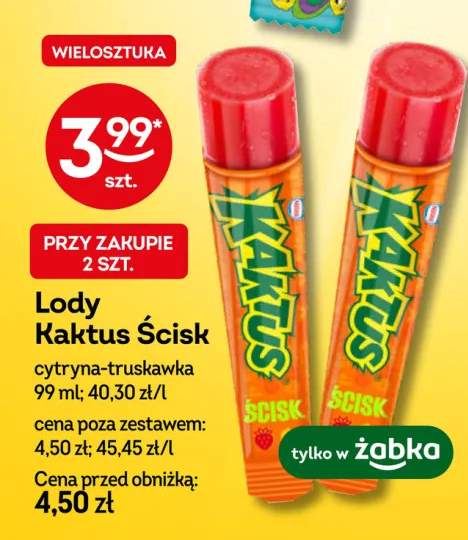 Lody Kaktus Ścisk cytryna-truskawka