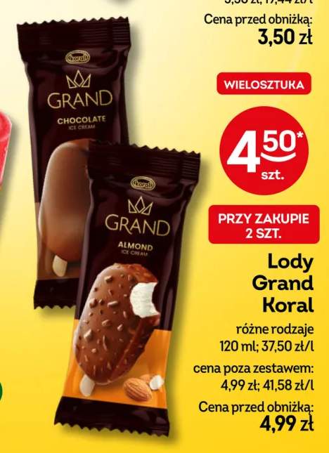 Lody Grand Koral Chocolate +1 wariant