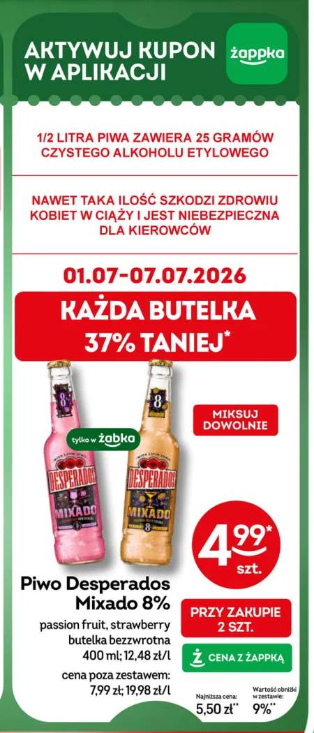 Piwo Desperados Mixado 8% Passion Fruit +1 wariant