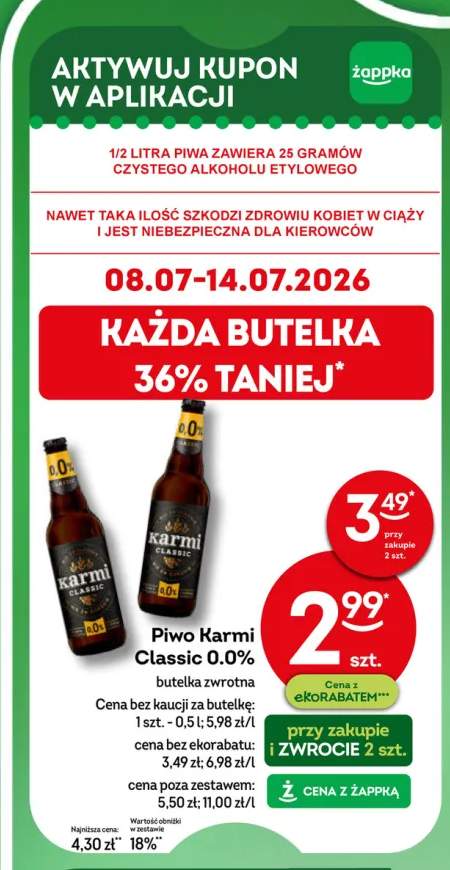Piwo bezalkoholowe Karmi Classic