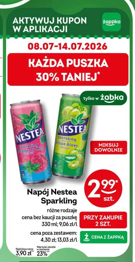 Napój Nestea Sparkling Raspberry Mint +1 wariant