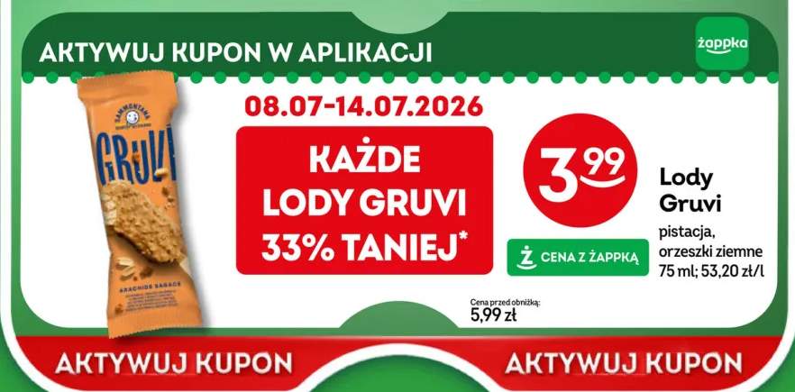 Lody Sammontana Gruvi pistacja +1 wariant