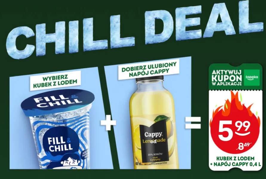 Zestaw kubek z lodem Fill & Chill + napój Cappy